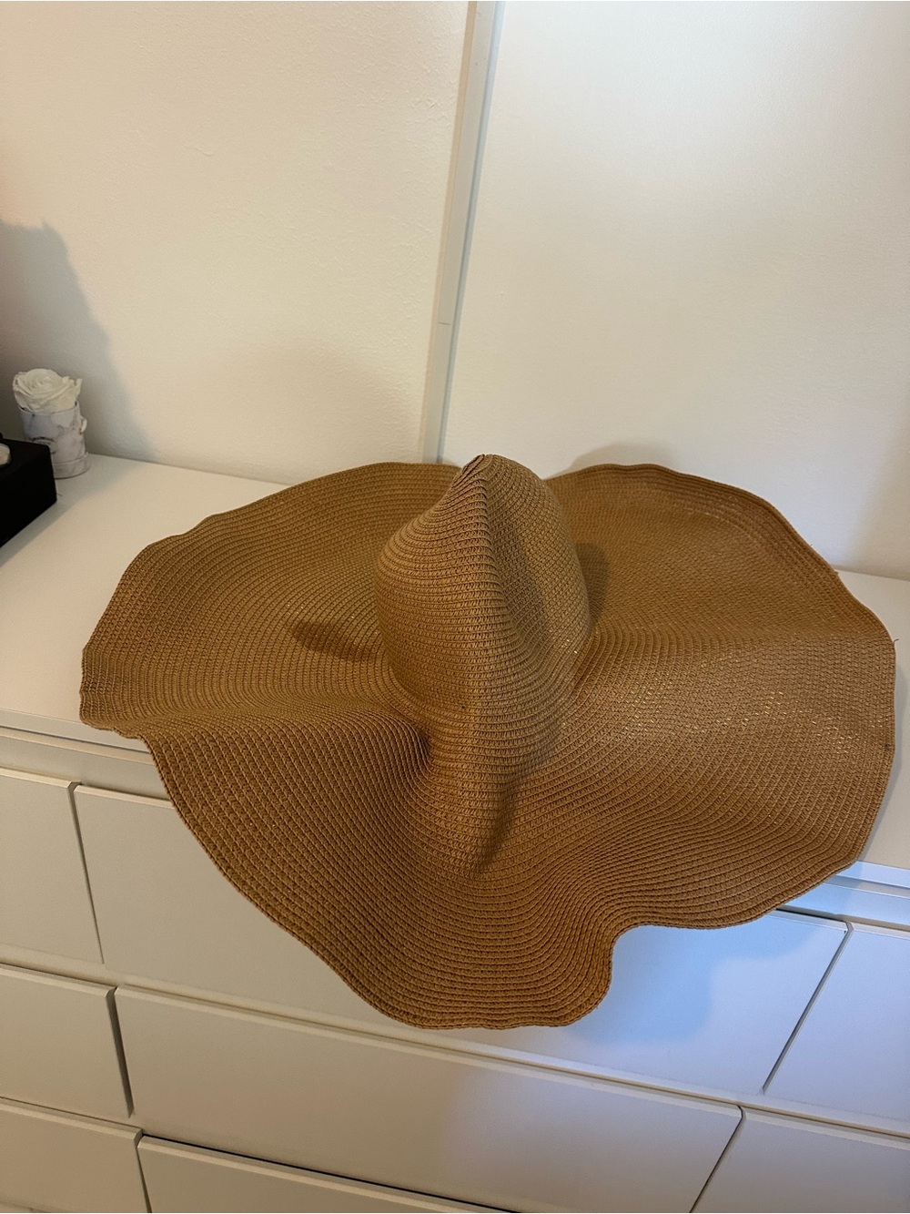 Wide Brim Straw Sun Hat - Brown